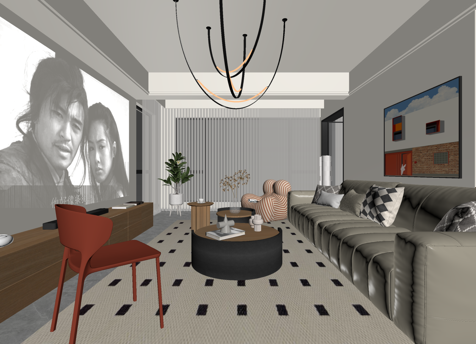 奶油影音室3D模型下载【ID:1214937760】
