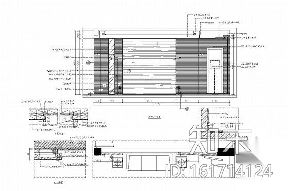 [福州]地区标志性大型豪宅区现代风格两居室装修图（含实...cad施工图下载【ID:161714124】