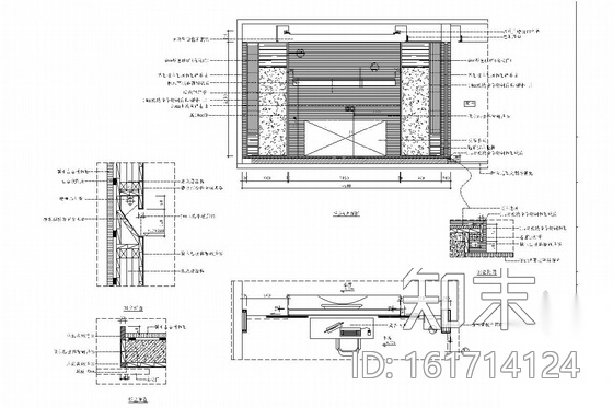 [福州]地区标志性大型豪宅区现代风格两居室装修图（含实...cad施工图下载【ID:161714124】