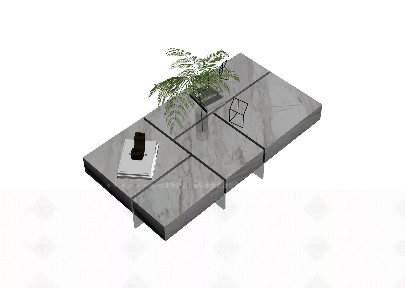 大理石台面装饰组合3D模型下载【ID:1205547242】