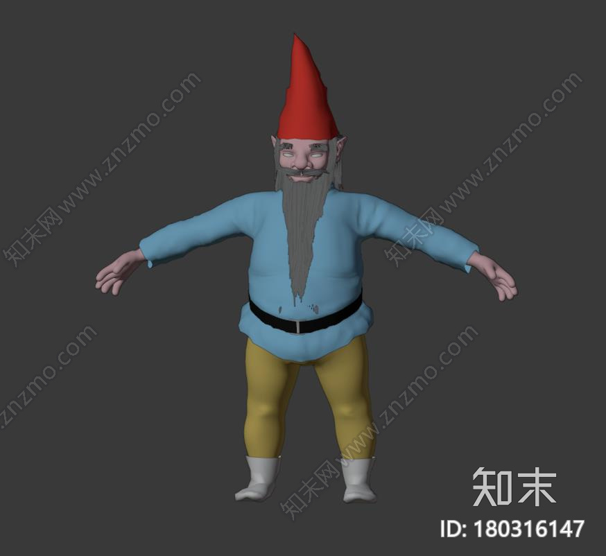 rig-Gnome白胡子精灵老头CG模型下载【ID:180316147】