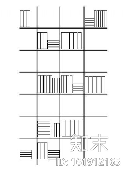 书架图块cad施工图下载【ID:161912165】