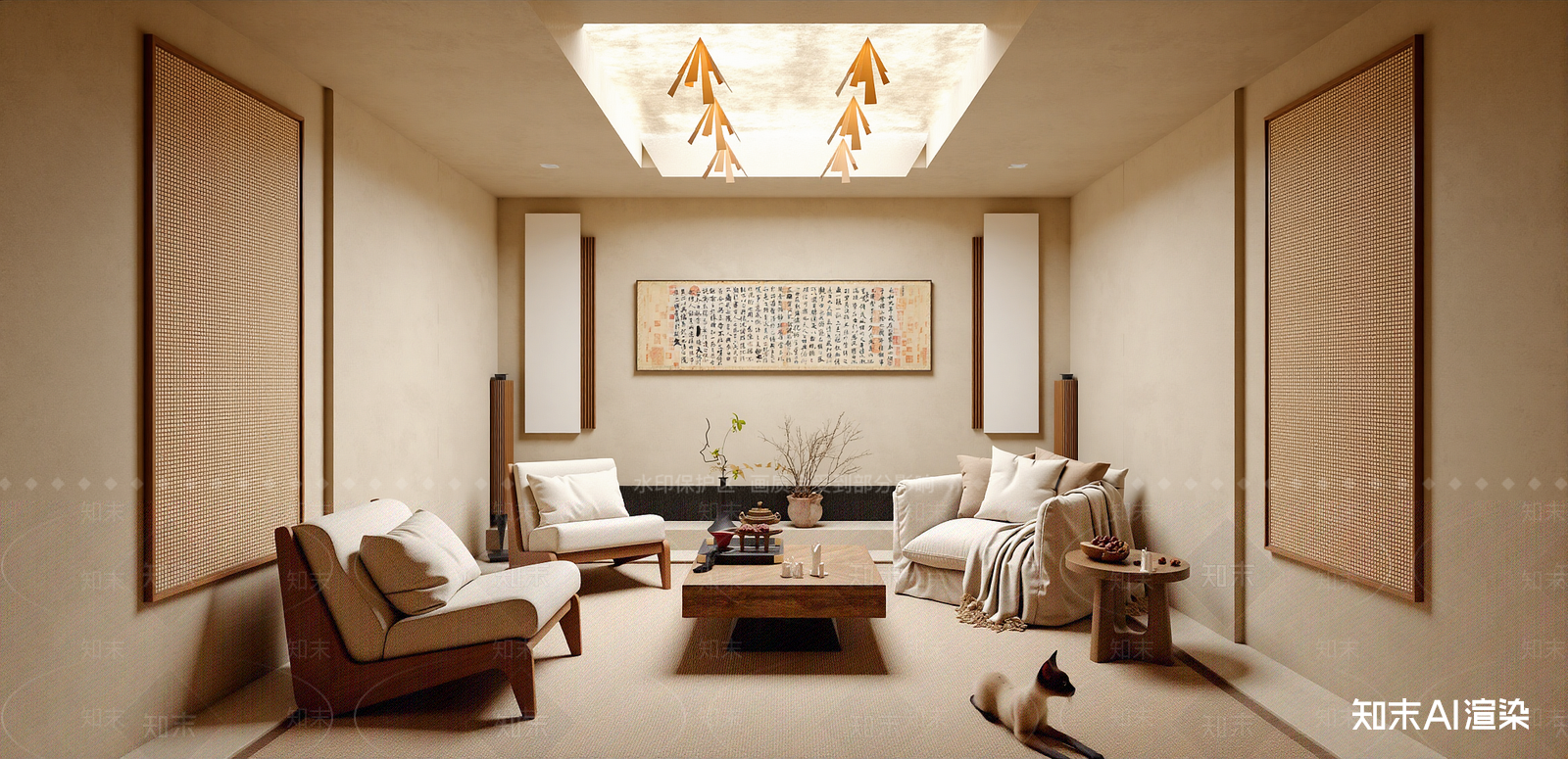 侘寂家居客厅SU模型下载【ID:1216002118】