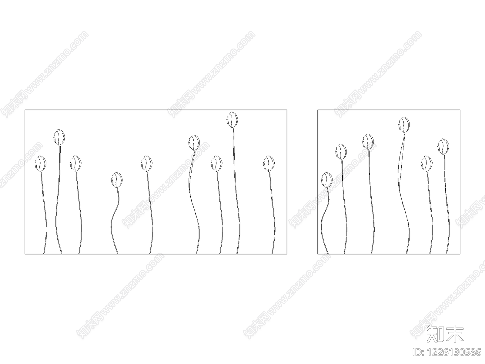 现代花CAD图纸