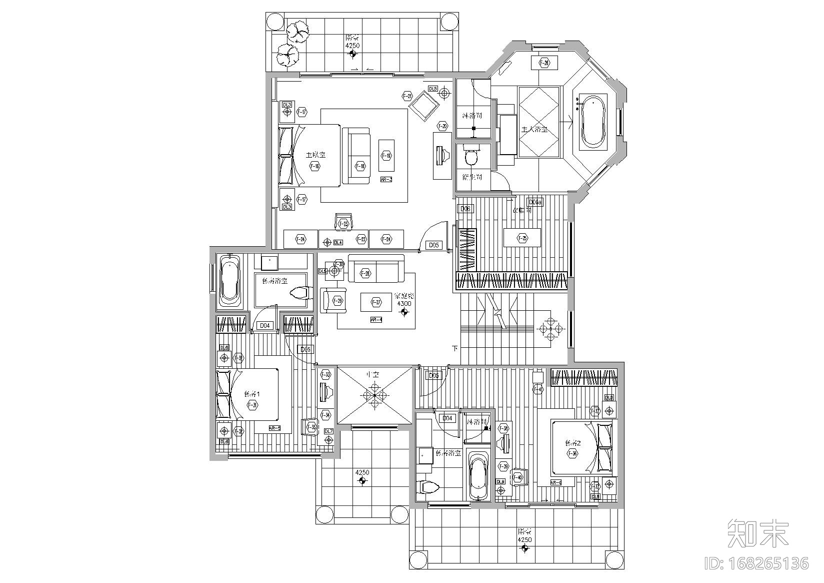 [广东]中山凯茵新城09区D户型別墅项目图纸施工图下载【ID:168265136】