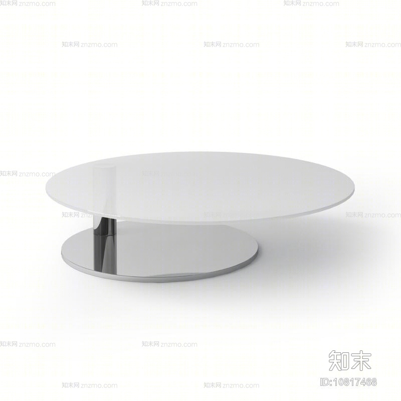 现代圆形玻璃家居茶几3D模型下载【ID:10817468】