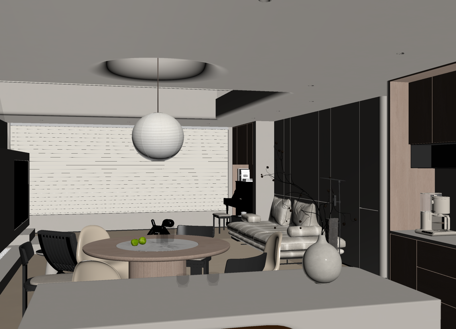 现代客餐厅3D模型下载【ID:1215097629】