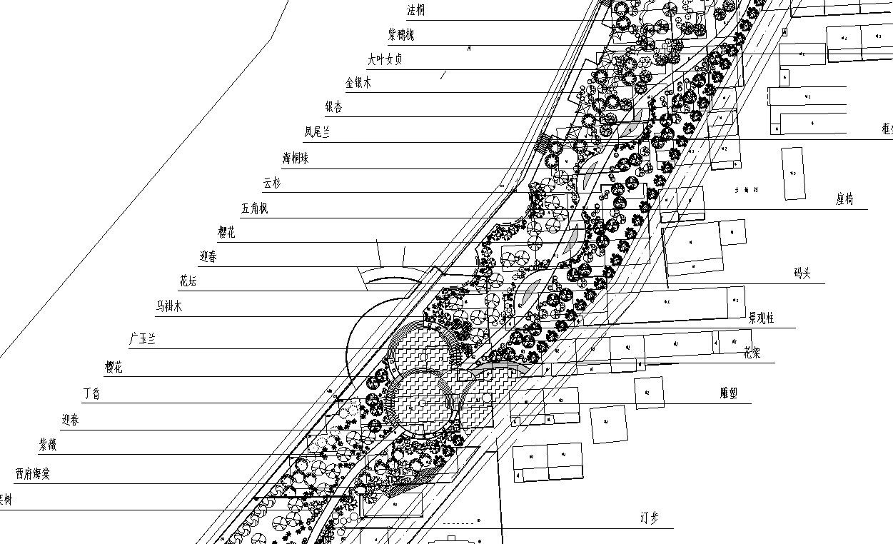 [山东]某滨水河岸园林设计10张施工图下载【ID:161020172】