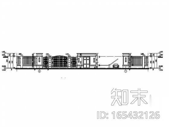 [成都]欧式风格小区大门建筑设计施工图（两个方案施工图下载【ID:165432126】