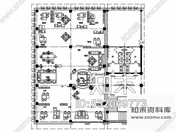 施工图内蒙高档酒店区域内现代风格金融机构室内装修施工图含效果cad施工图下载【ID:532069773】