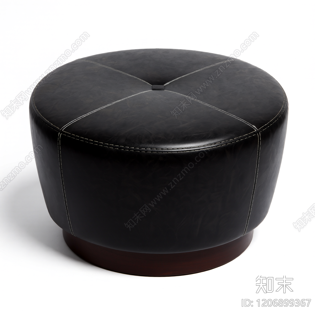 黑色皮革脚凳3D模型下载【ID:1206899367】