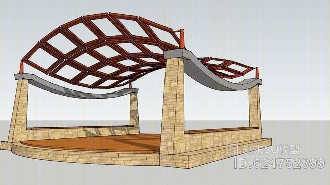 户外亭SU模型下载【ID:624752899】
