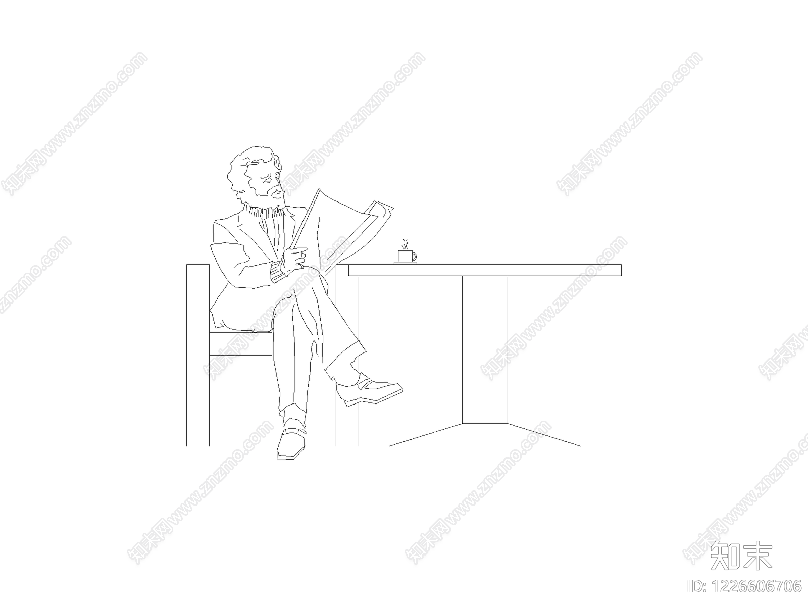 现代人物CAD图纸
