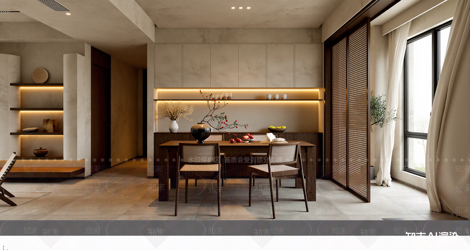 侘寂家居餐厅3D模型下载【ID:1221736698】