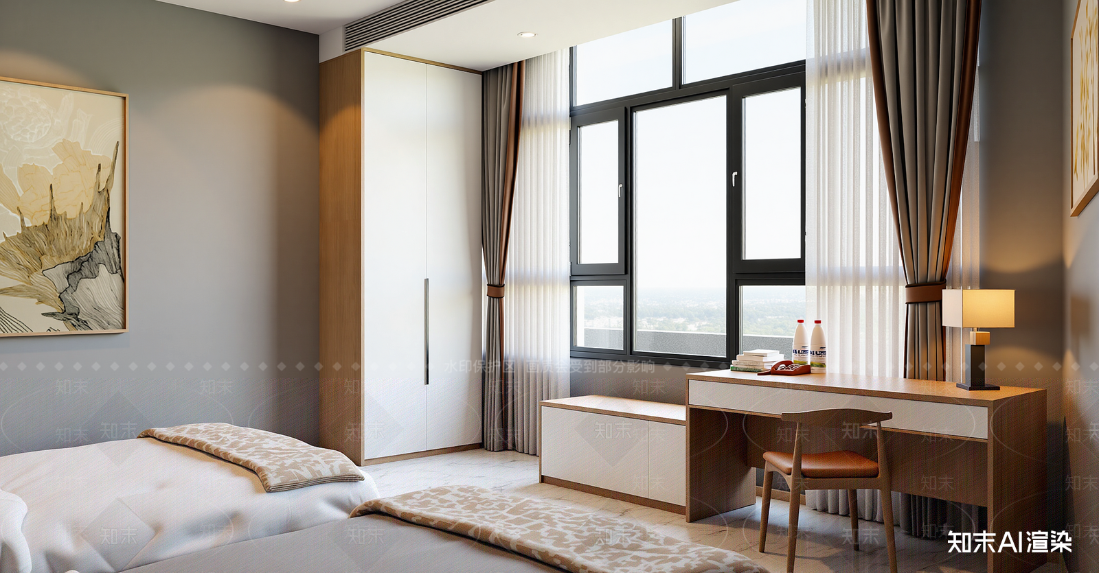 现代酒店客房SU模型下载【ID:1215962247】