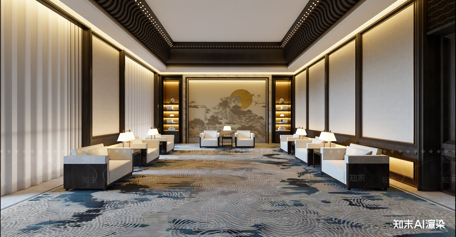 新中式接待室SU模型下载【ID:1215941391】