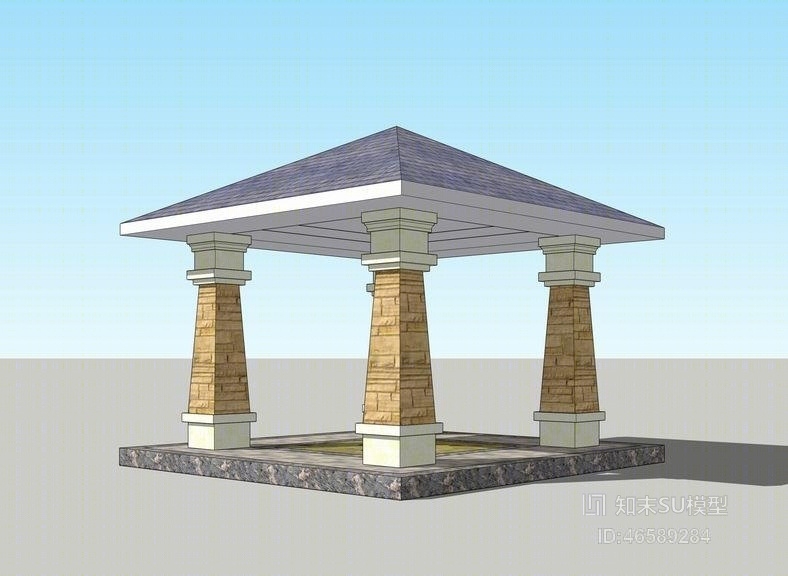 欧式凉亭SU模型下载【ID:46589284】