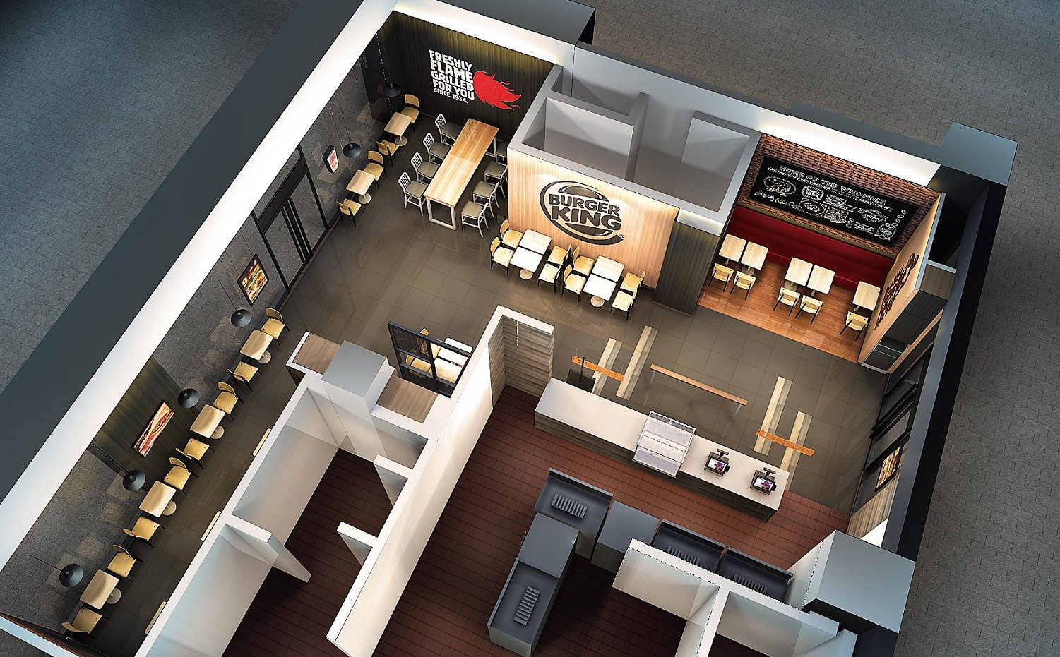 [上海]漫威城汉堡王餐厅施工图_附效果图施工图下载【ID:165117146】