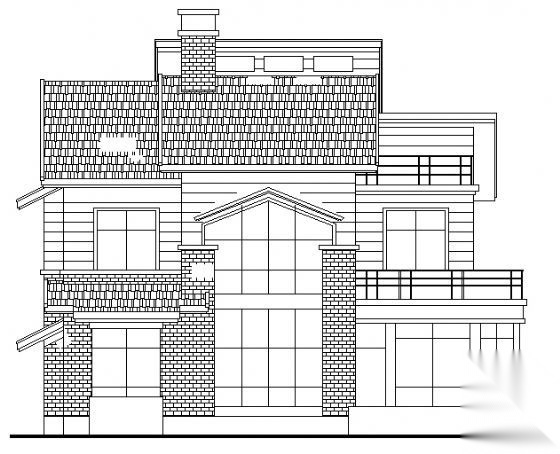 某二层中西独院D型别墅建筑施工图cad施工图下载【ID:149920131】