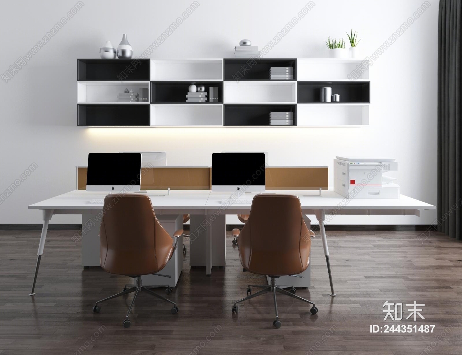 现代办公桌模型3D模型下载【ID:244351487】