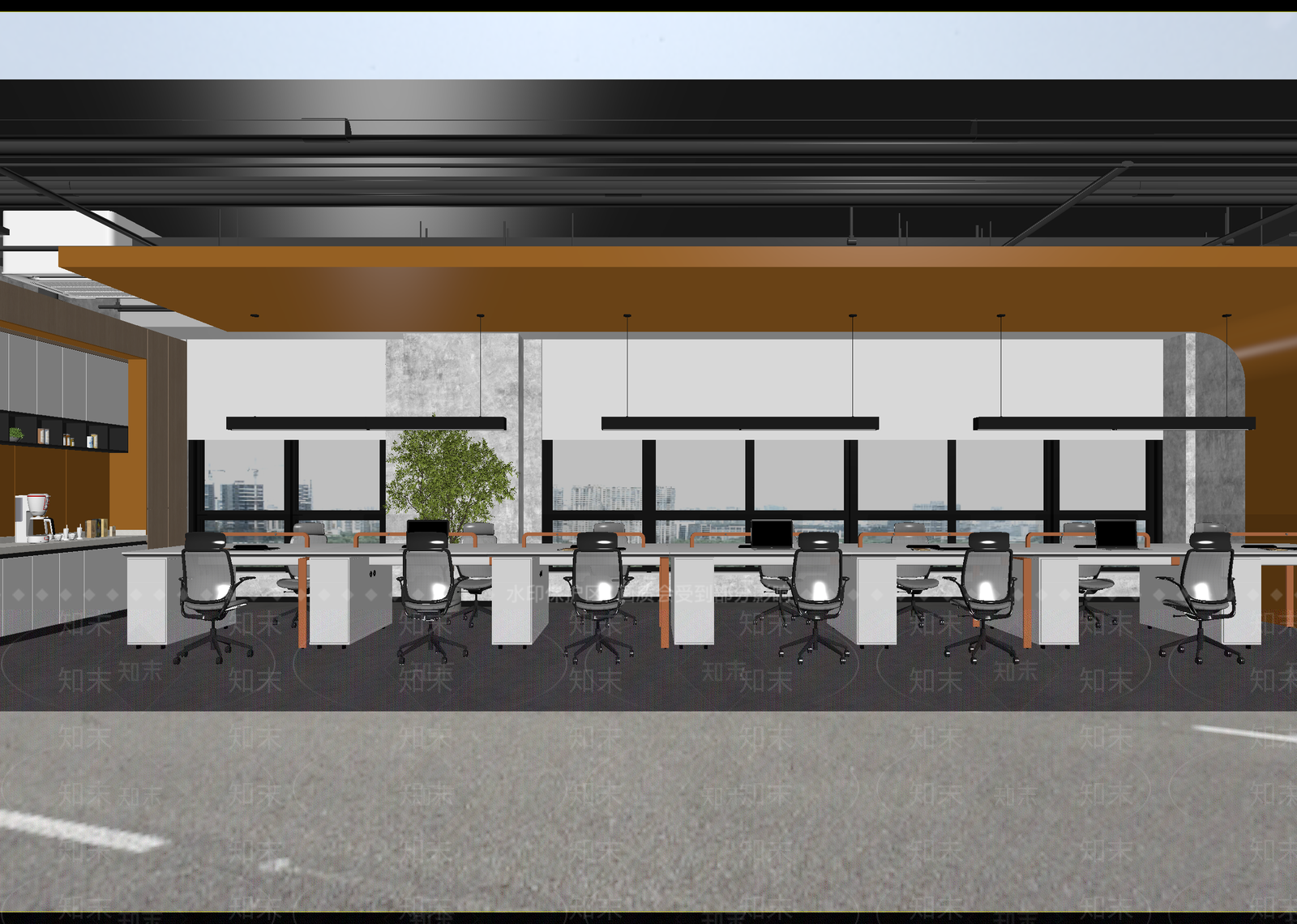 现代办公区3D模型下载【ID:1215181247】