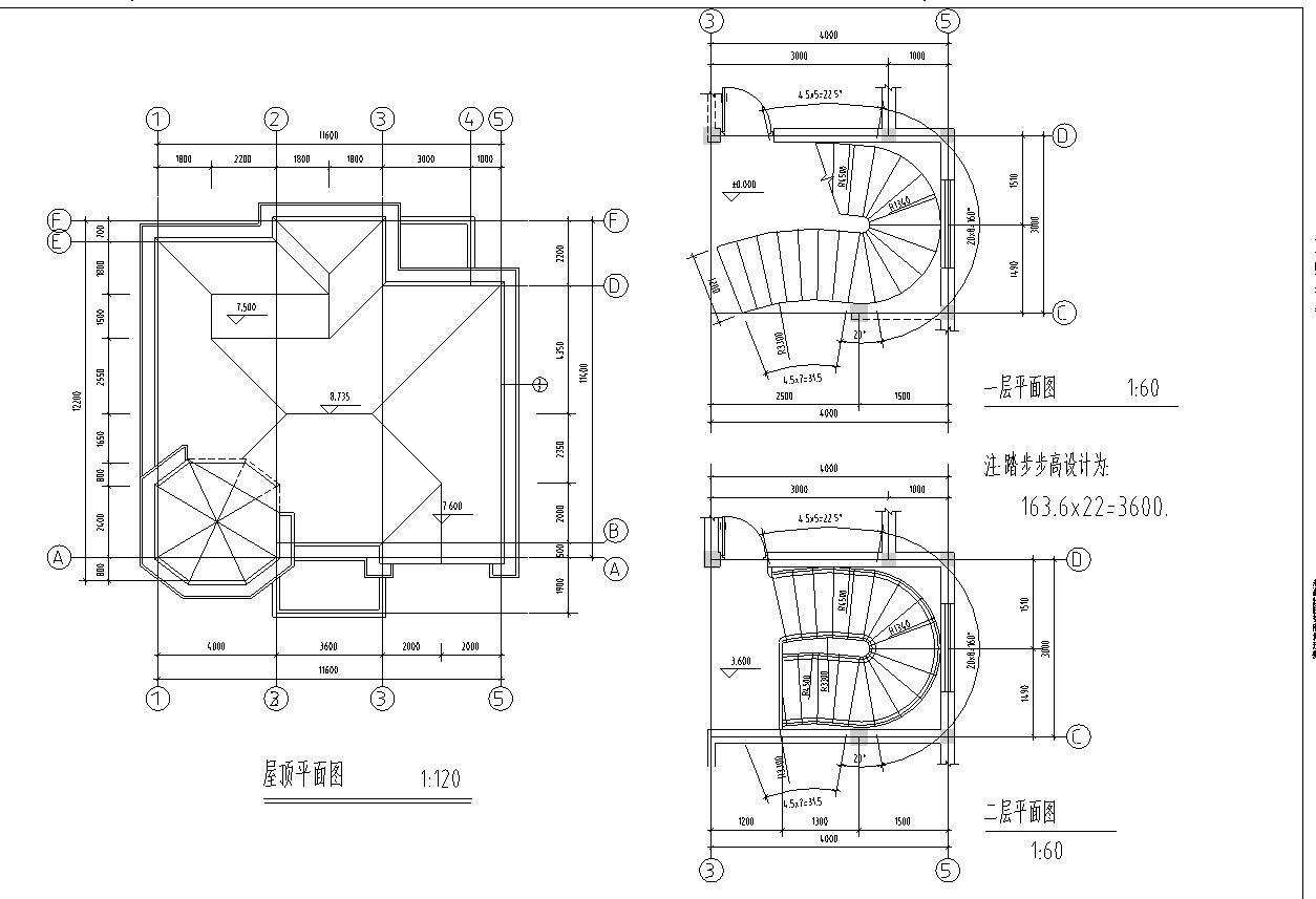 二层别墅建筑设计文本（包含效果图+施工图）施工图下载【ID:149867160】