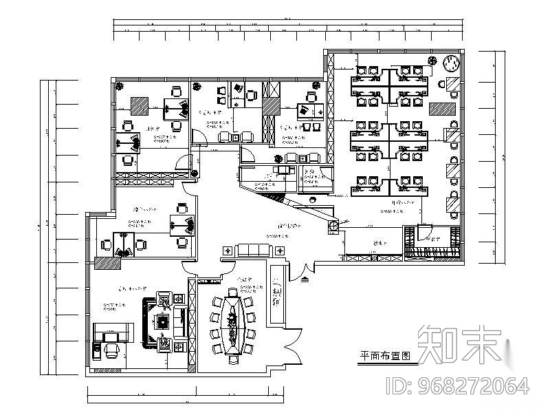 [北京]财经中心某传媒公司办公室施工图cad施工图下载【ID:968272064】