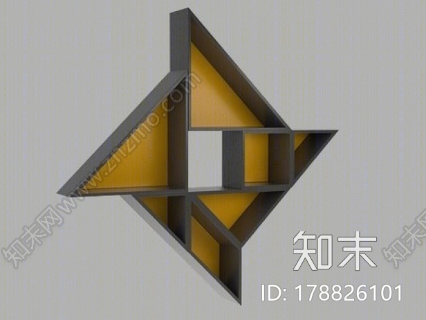 现代墙饰3D模型下载【ID:178826101】