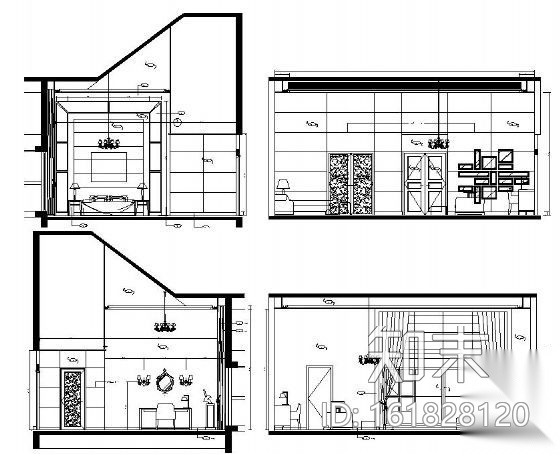 [深圳]知名别墅样板房施工图（含实景）cad施工图下载【ID:161828120】