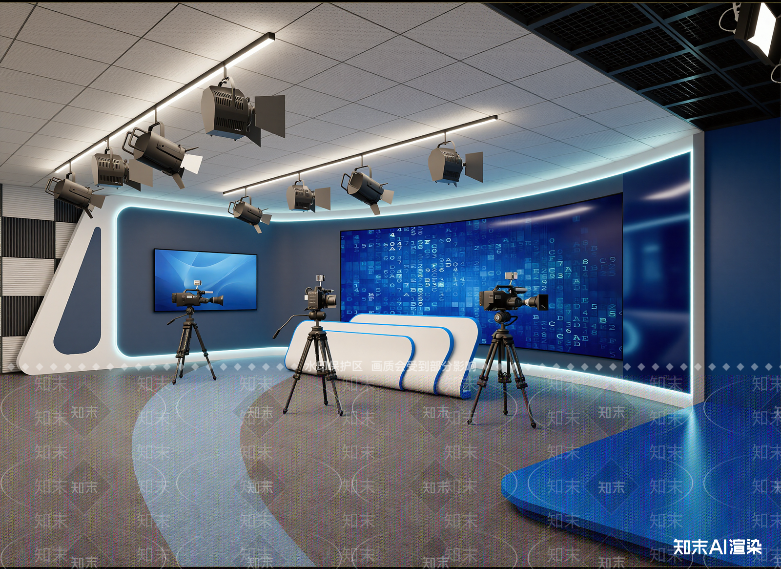 现代科技展厅3D模型下载【ID:1214328993】