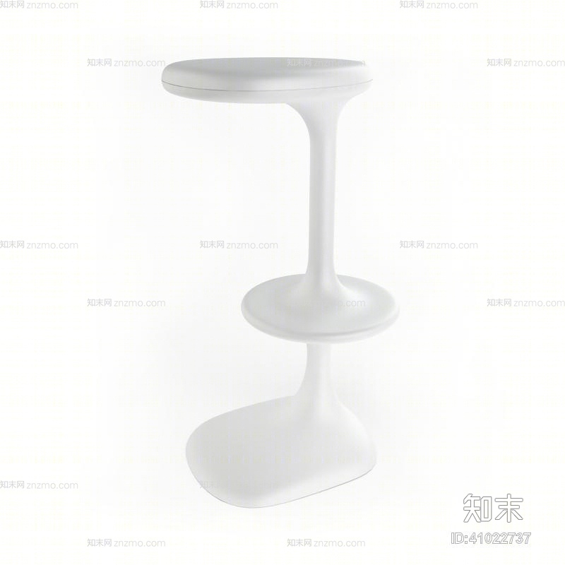 现代白色塑料凳子3D模型下载【ID:41022737】