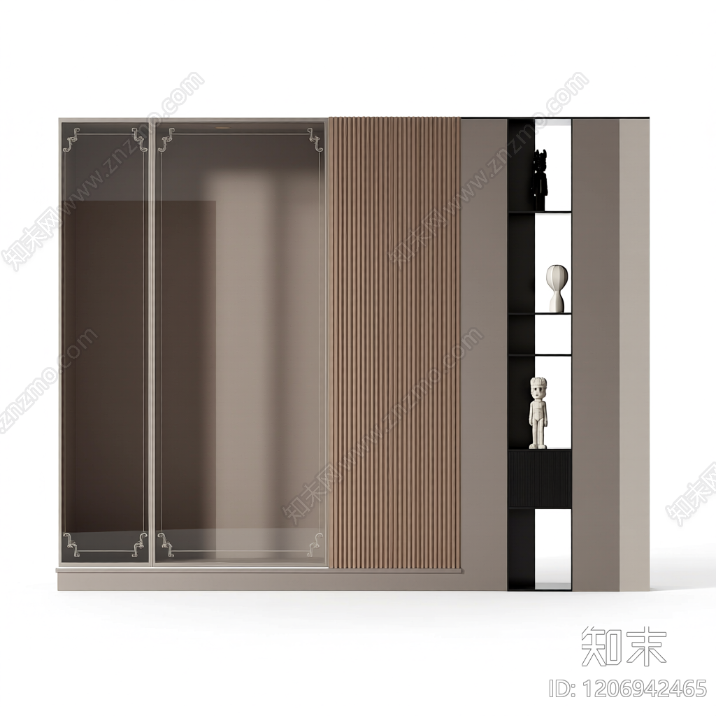 组合式电视墙装饰柜3D模型下载【ID:1206942465】