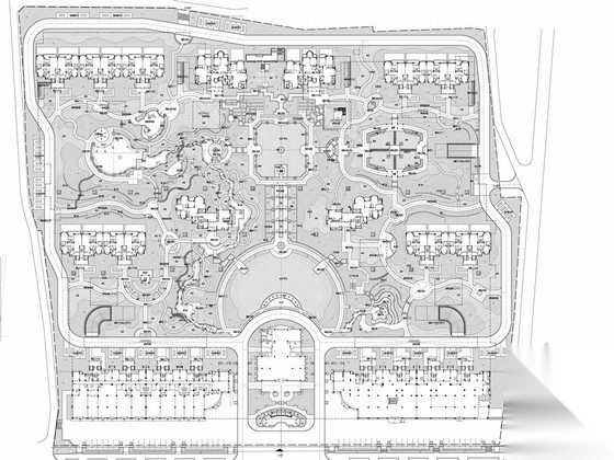 [杭州]高档住宅区室外景观工程全套施工图施工图下载【ID:161086109】