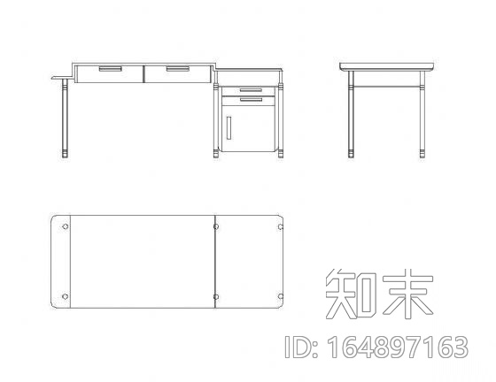 室内家具三视图cad施工图下载【ID:164897163】