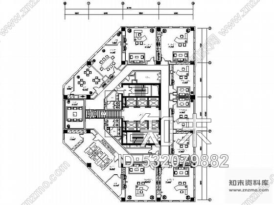 施工图中国银行办公楼装饰图cad施工图下载【ID:532079882】
