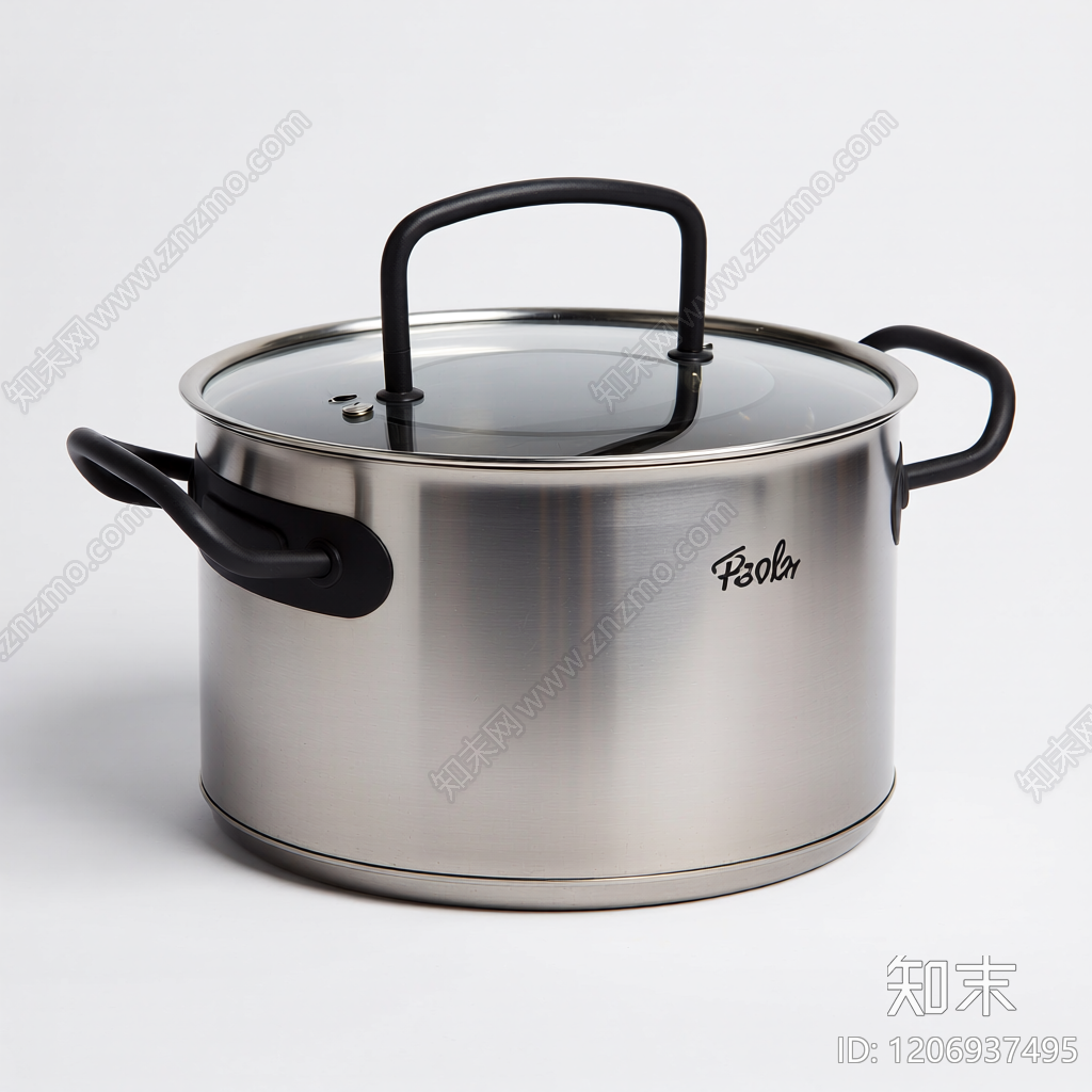 不锈钢锅具带品牌3D模型下载【ID:1206937495】