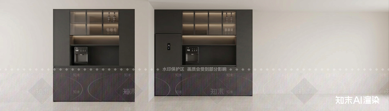 深色餐边柜餐边柜3D模型下载【ID:1227406010】