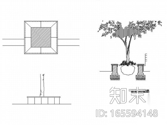 某广场景观简易设计施工图cad施工图下载【ID:165594148】