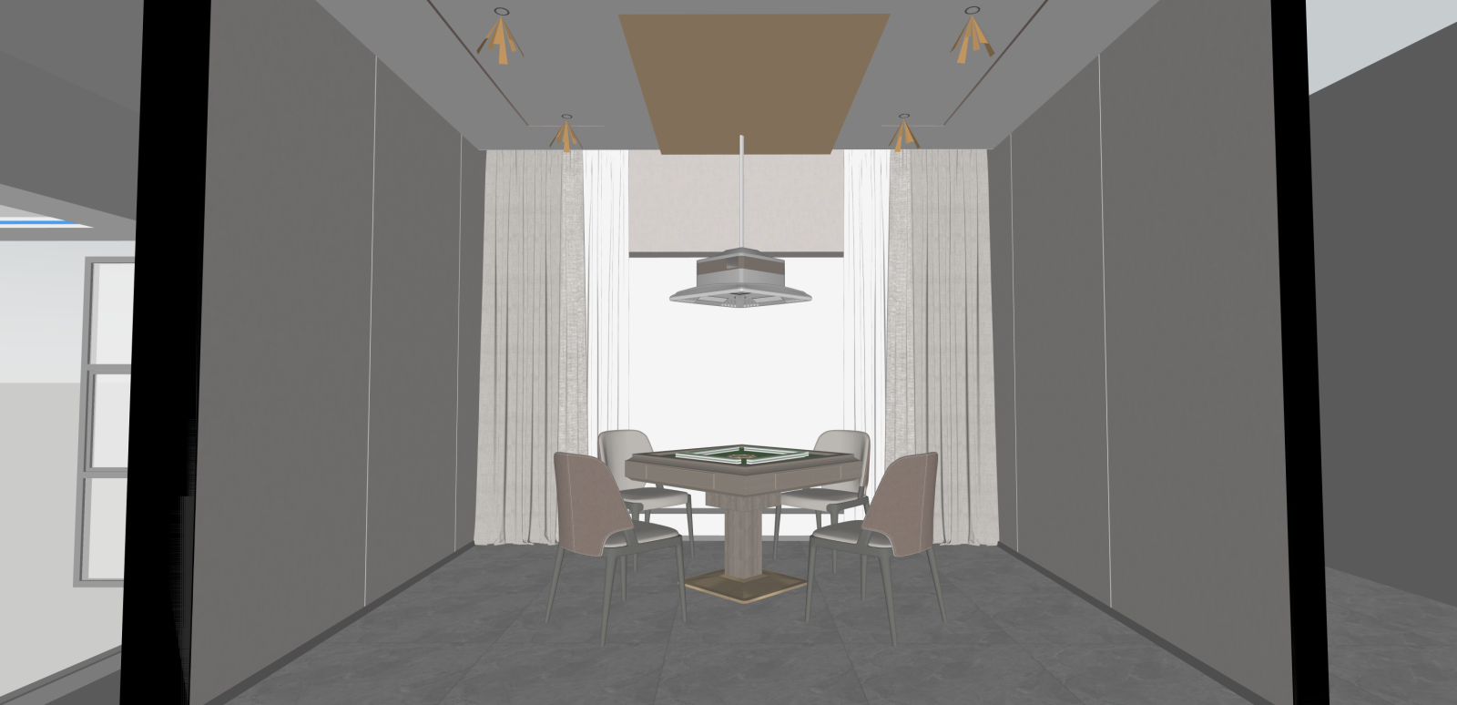 现代棋牌室SU模型下载【ID:1216081488】