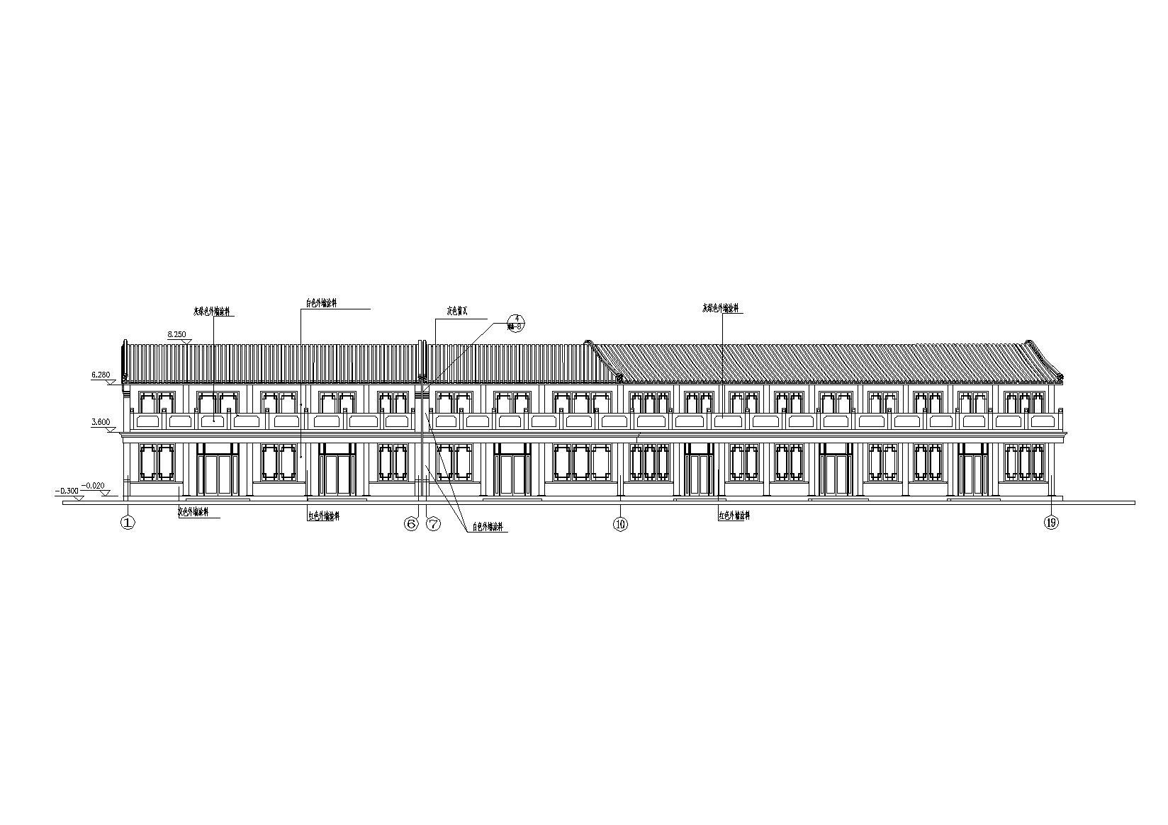 仿古商业街低层商业建筑设计施工图cad施工图下载【ID:167217135】