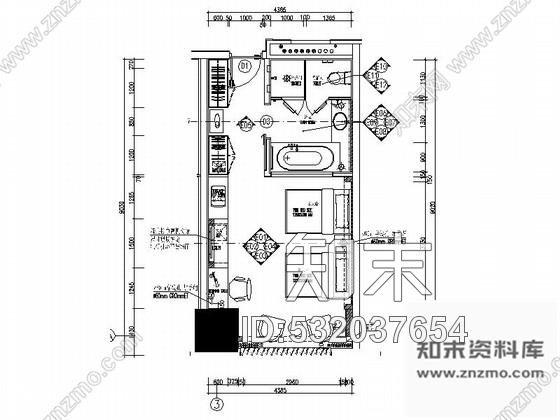 施工图河北某五星级豪华酒店标准双人间室内装修施工图施工图下载【ID:532037654】