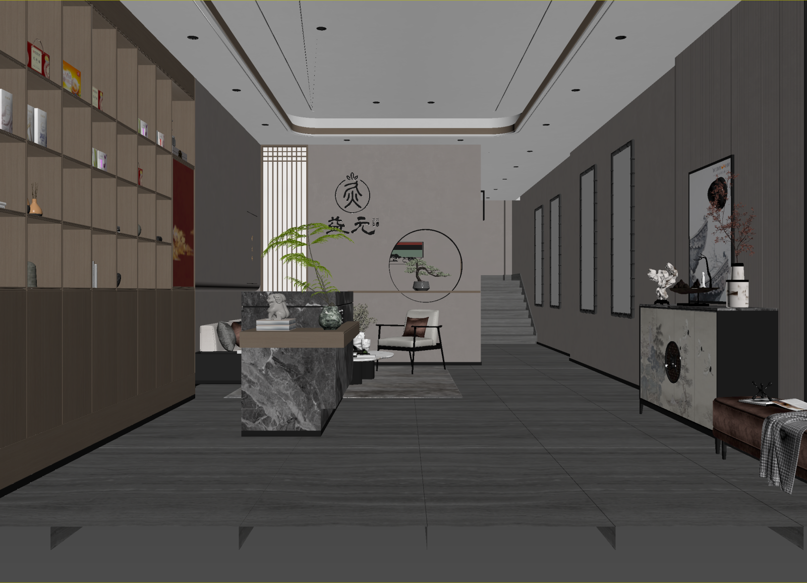 新中式茶馆3D模型下载【ID:1214330209】
