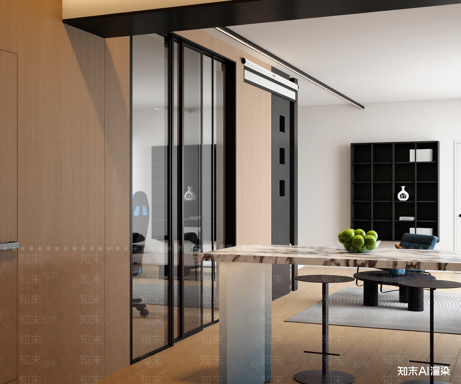 现代办公大厅3D模型下载【ID:1214434501】