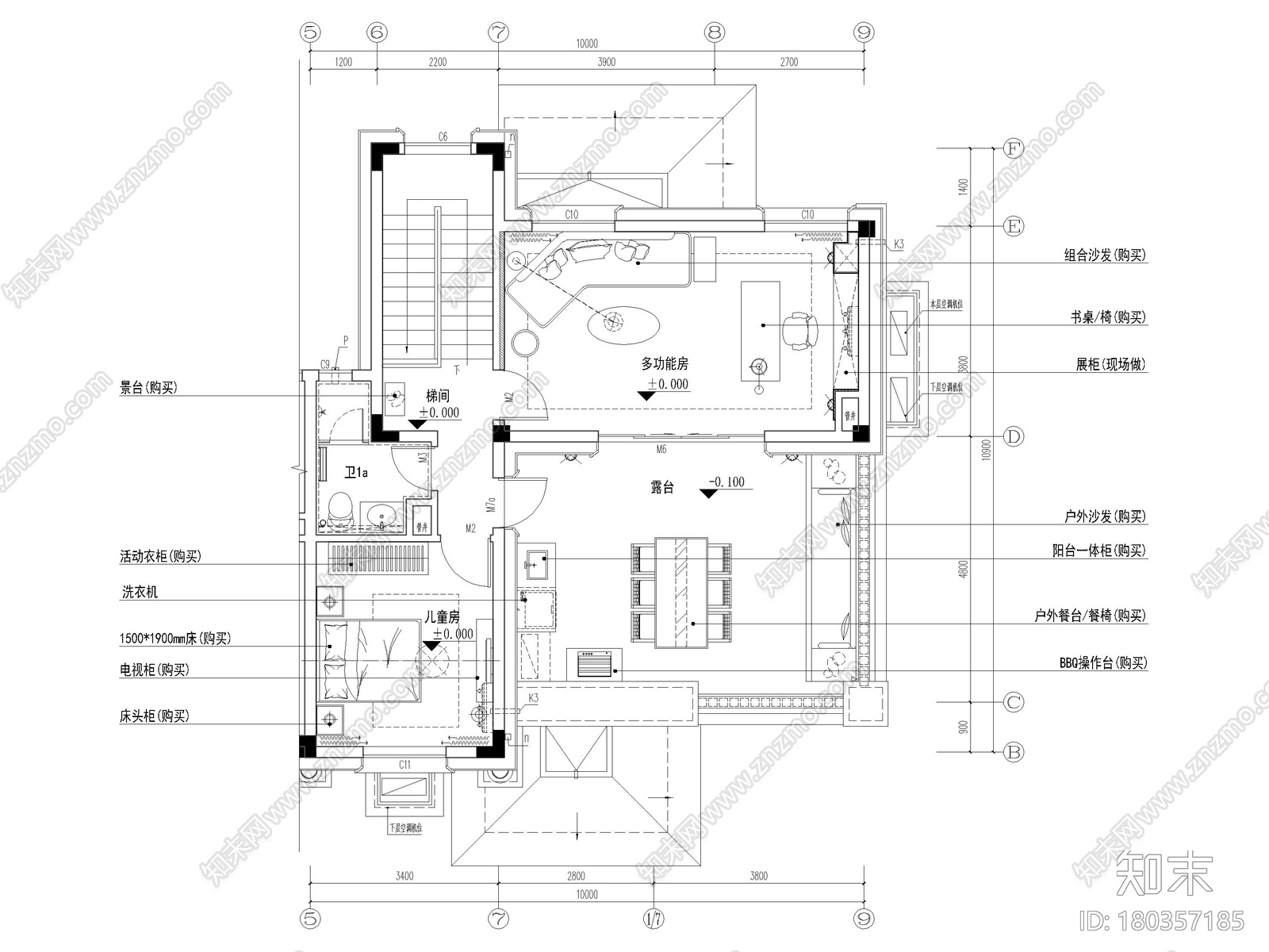 [广东]​283㎡新中式四居室别墅装修施工图施工图下载【ID:180357185】