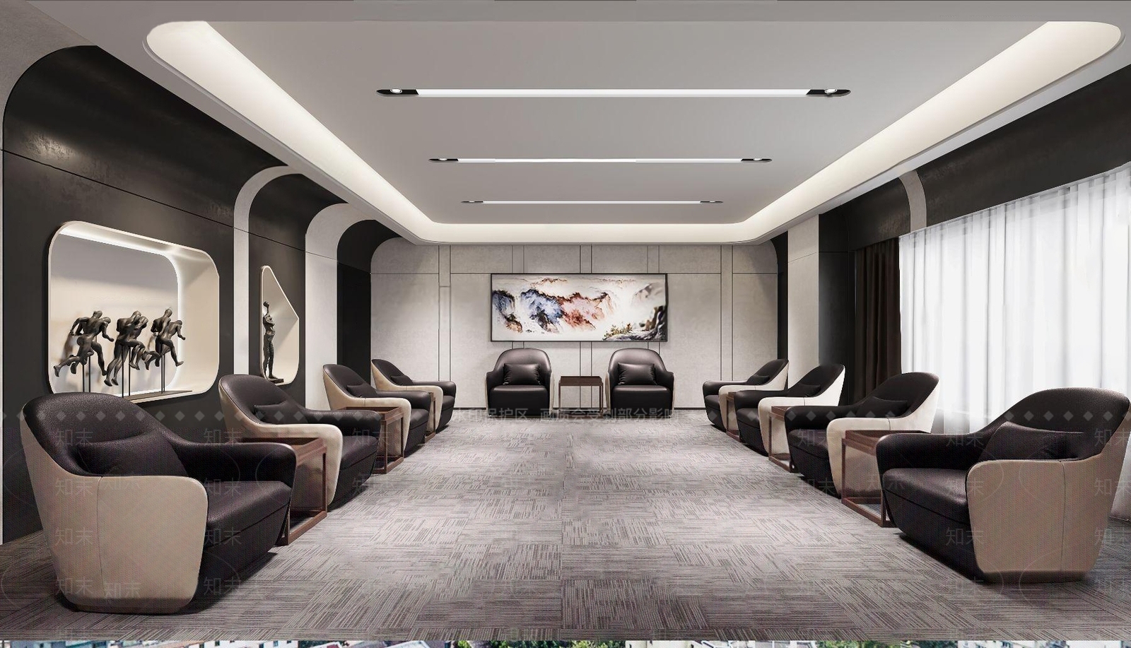 现代酒店接待室3D模型下载【ID:1112439605】
