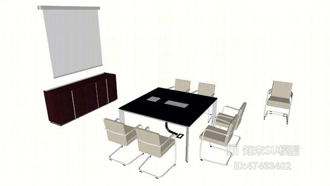 多功能会议室SU模型下载【ID:318011554】
