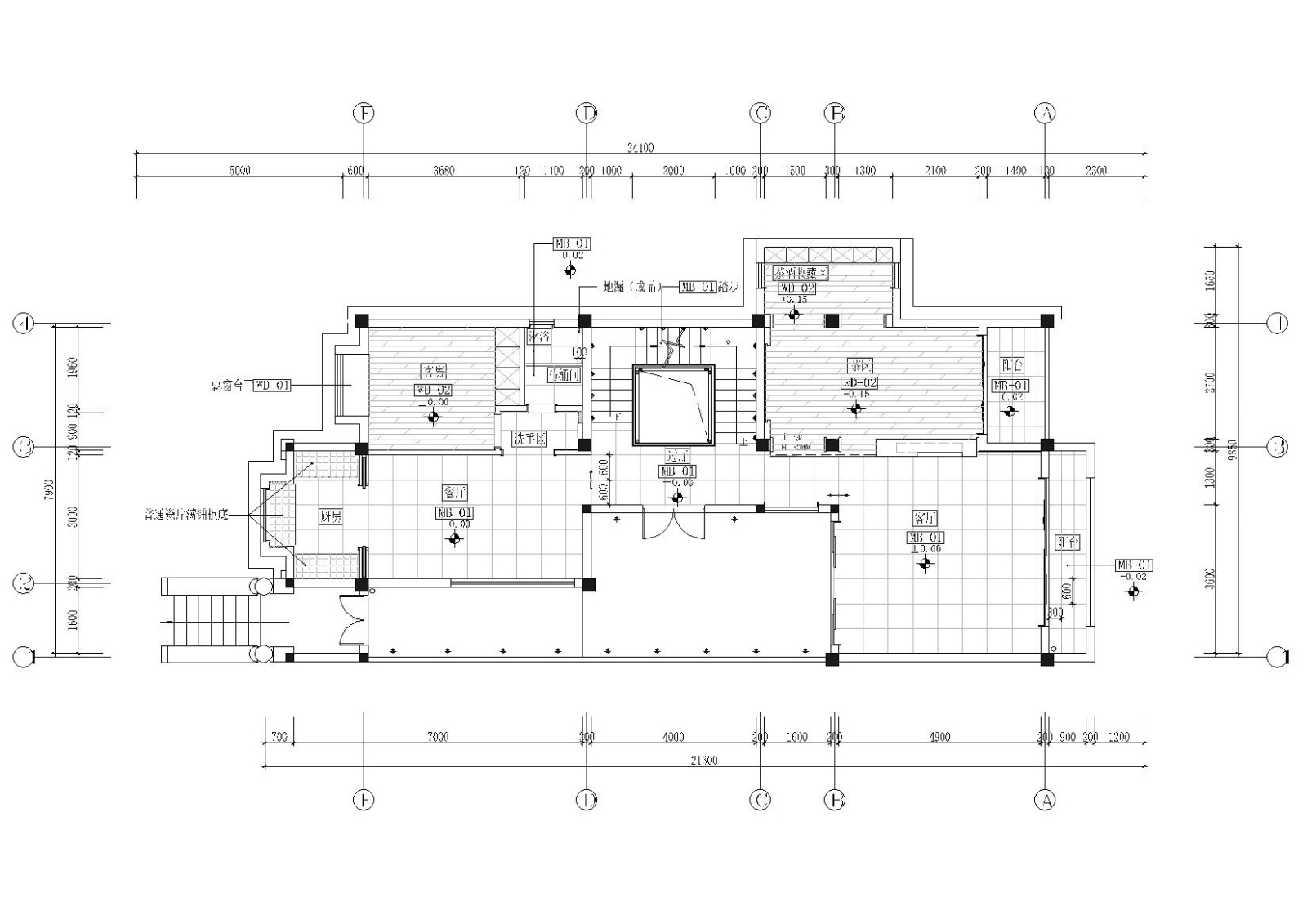 ​[福建]380㎡现代四居室别墅样板房施工图cad施工图下载【ID:160015102】