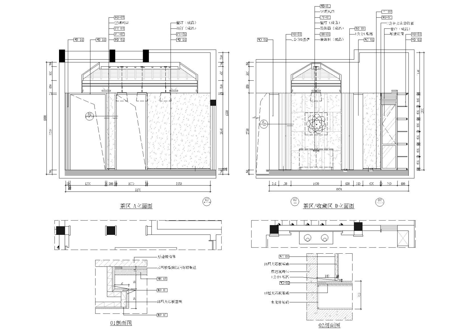 ​[福建]380㎡现代四居室别墅样板房施工图cad施工图下载【ID:160015102】