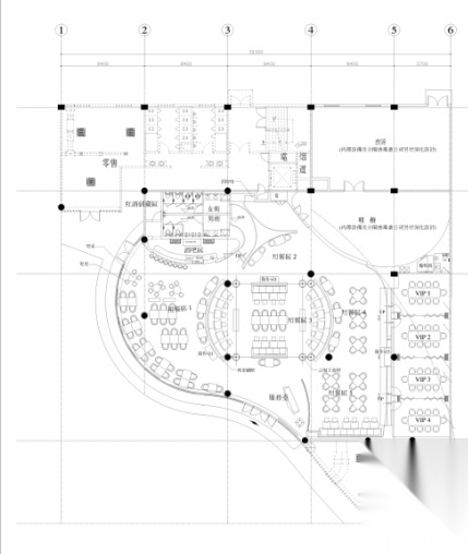 [无锡]现代风格西餐厅空间设计施工图(含效果图)施工图下载【ID:160707154】