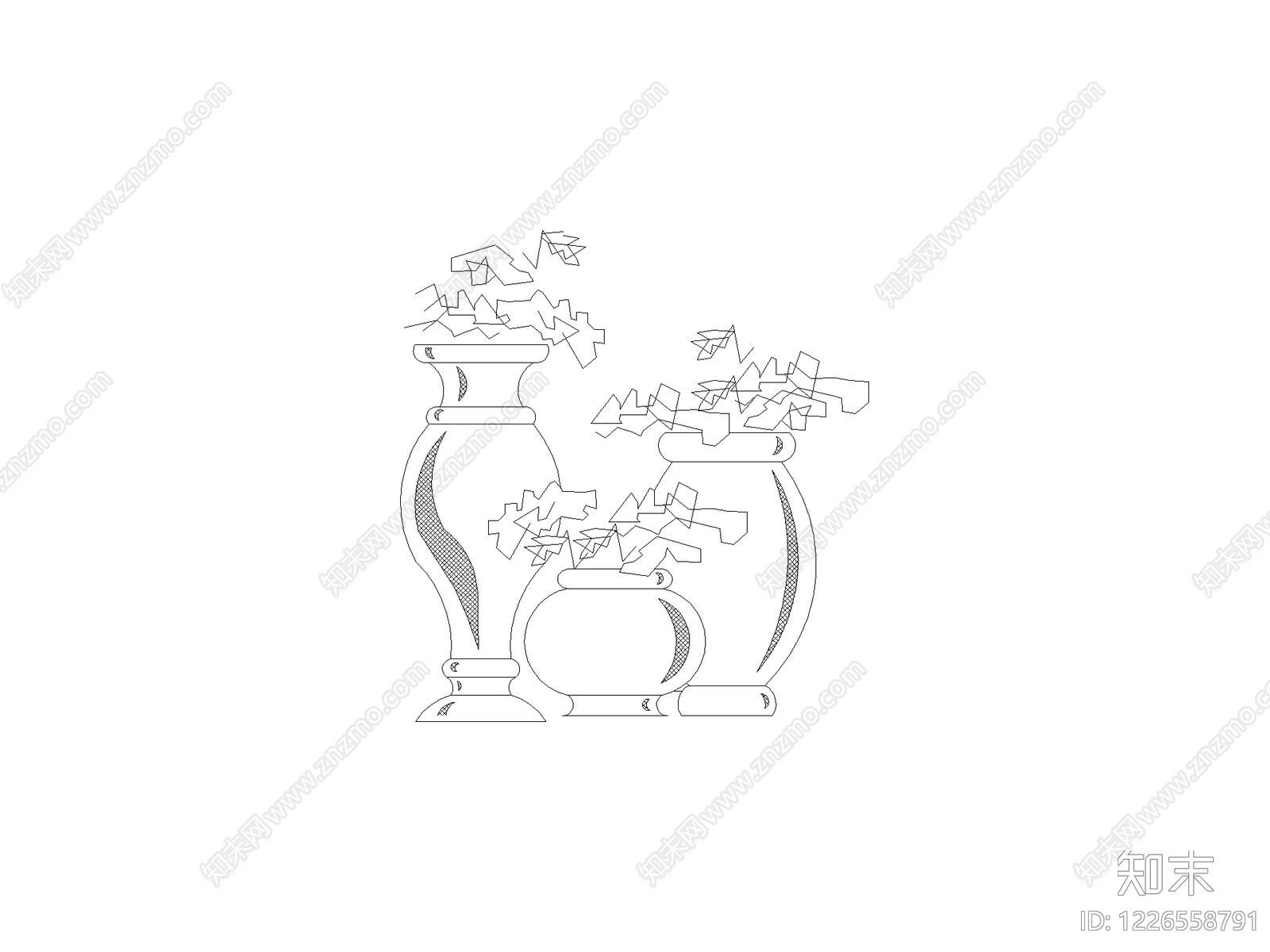 现代摆件CAD图纸